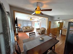 Cozy dining and living area setup