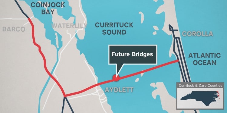 Map showing future bridge locations
